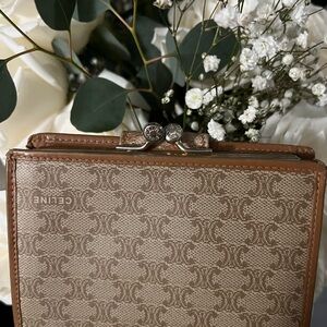 Celine Brown Monogram Wallet Vintage